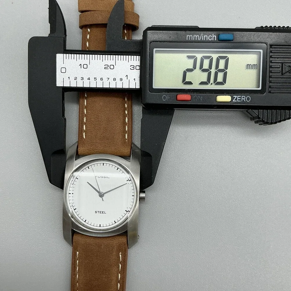 Fossil Arkitekt FS-2782 Men Watch 30mm Brown Leather Stainless Steel New Battery